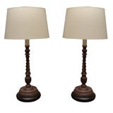 Pair of Lovely Twist Candlestick Lamps