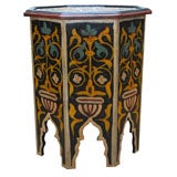Hand Painted Hexagon Moroccan Drinks Table
