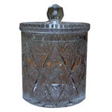 Antique Cut Crystal Biscuit Jar