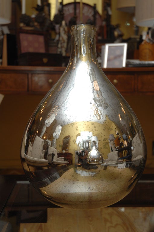 Mercury Silvered Demijohn In Excellent Condition In Southampton, NY