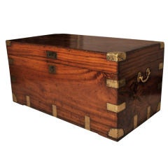 Anglo Colonial Camphor Wood Trunk, India, Mid 19th Century