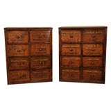 Set of Hardware Store Oak Drawers, England, Early 20th Century