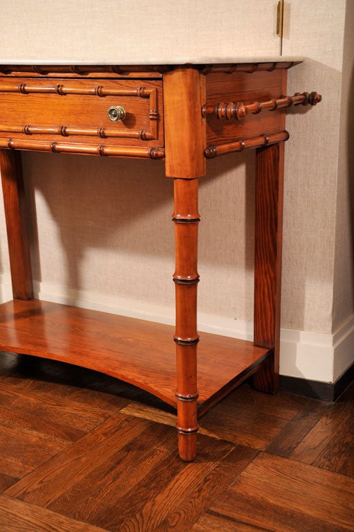 Pitch Pine and Marble Washstand, England, Late 19th Century