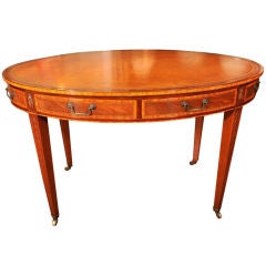 Mahogany Oval Writing Table, England, Early 20th Century Mahogany Oval Writing Table, England, Early 20th Century