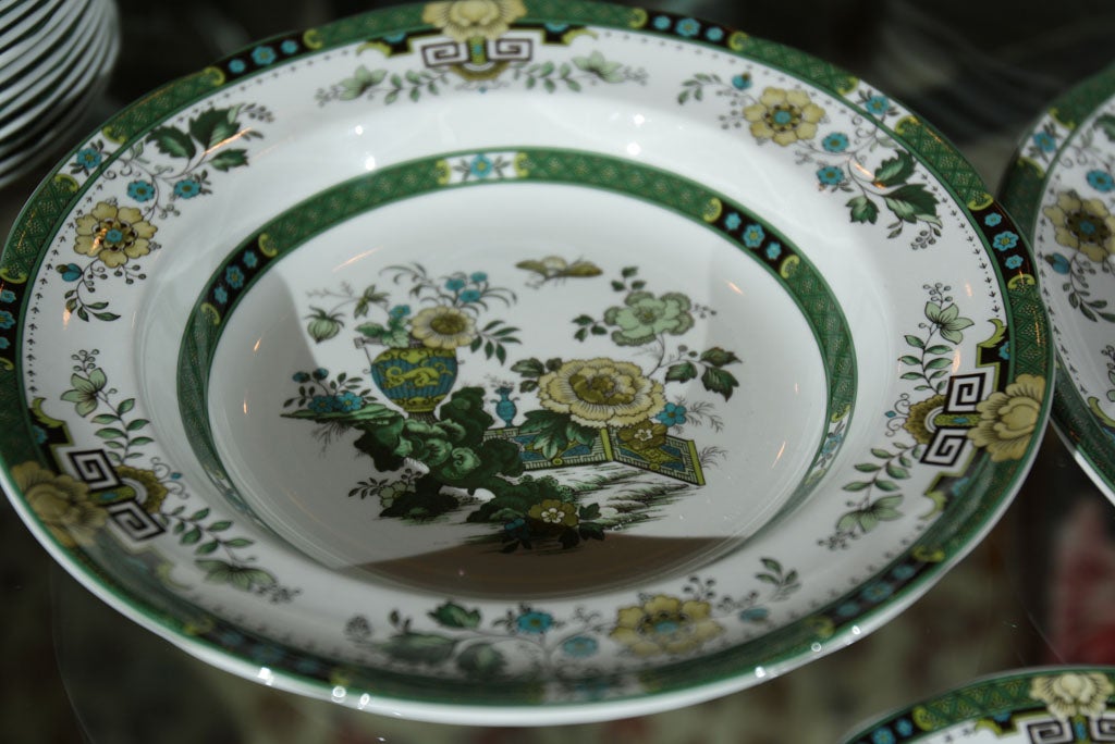 spode green china