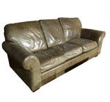 Leather sleep sofa Distressed olive green