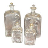 English gold overylay hand blown bottles with the original tops