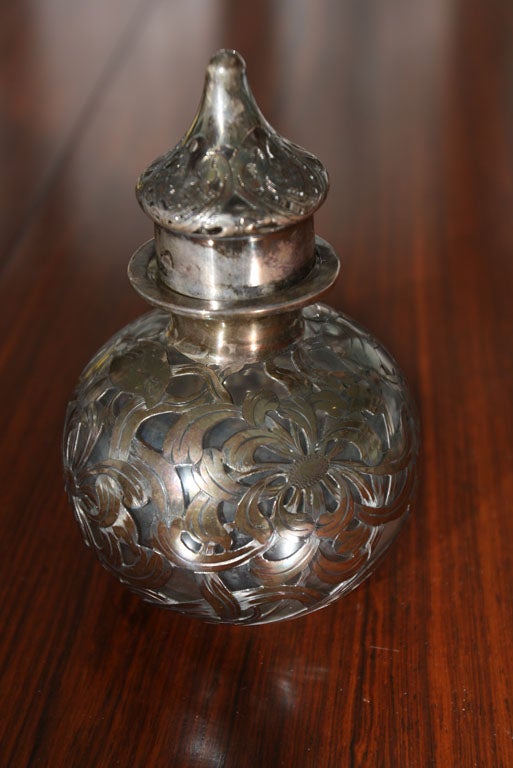 Silver overlay jar with original top
