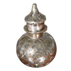 Silver overlay jar with original top