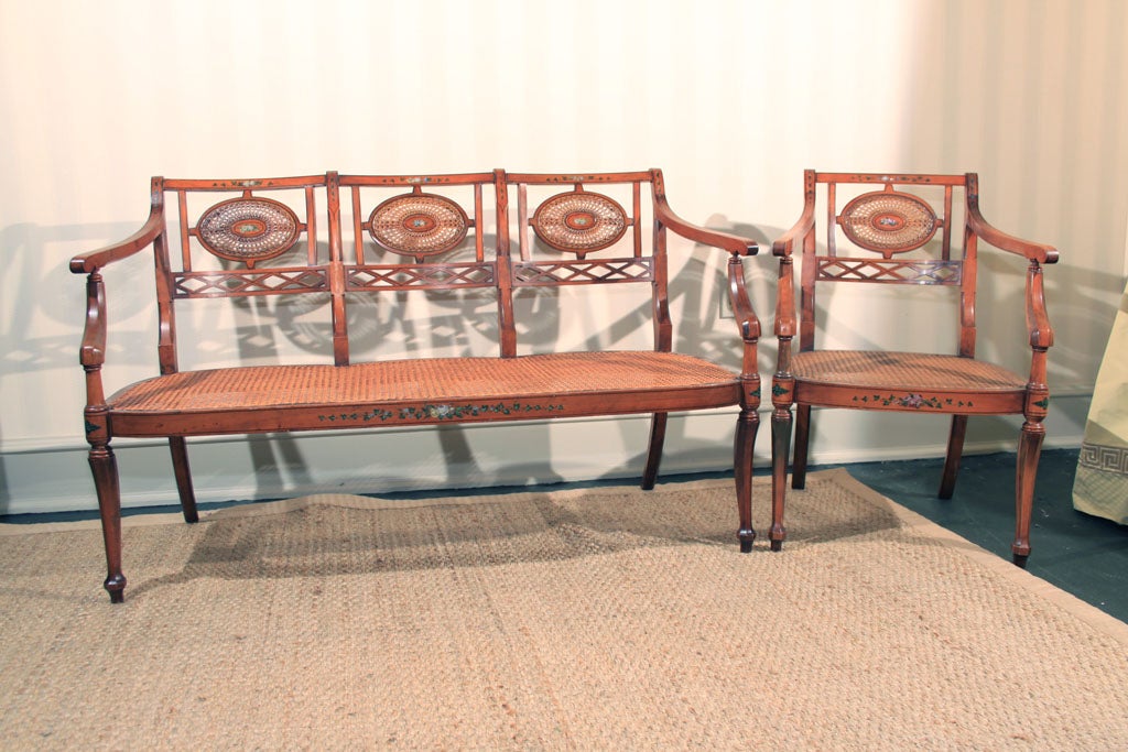 Regency Style Chair and Settee