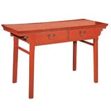 2 Drawer Red Entry Table