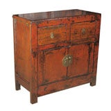 Red Lacquer Side Chest