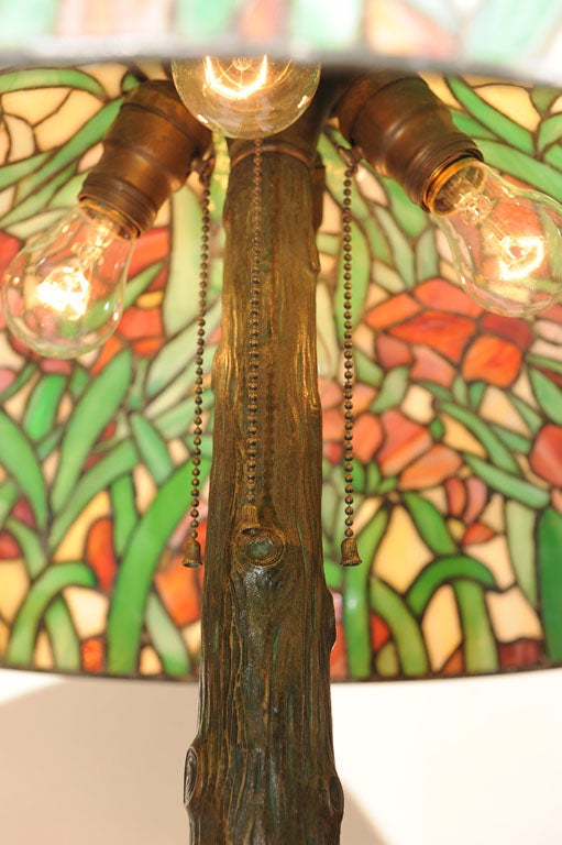 American Leaded Glass Table Lamp by Suess 4