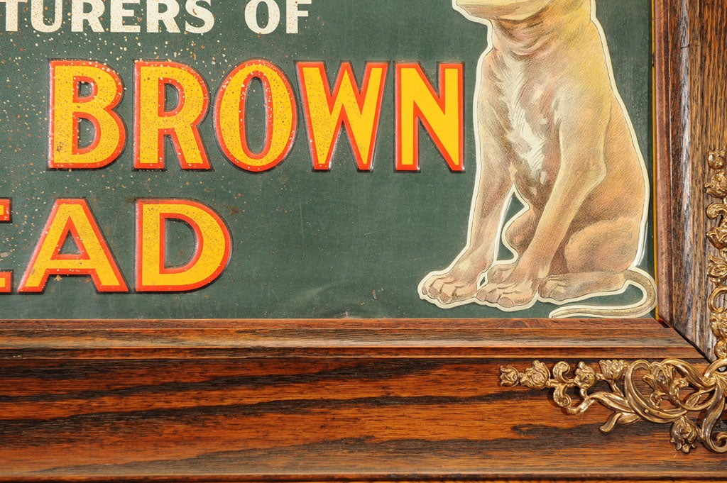 Oak Embossed Tin Old Advertising Bread Sign