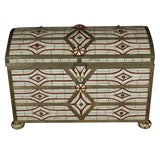 Moraccan Bone and Brass Inlay Trunk