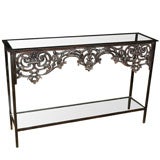 Antique Parisian Balcony Grill Custom Console