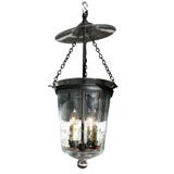 Hanging 'Etched' Bell Jar Lantern with 4 Light Cluster