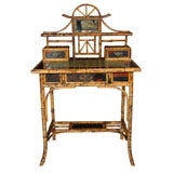 Antique English Victorian Bamboo Desk w/laquer decoration