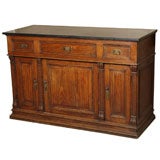 19th Century Oak Buffet with Black Marble Top