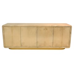 Stunning Lacquered Goatskin Karl Springer Credenza