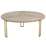 Harvey Probber Terrazzo Topped Brass Tripod Base Cocktail Table