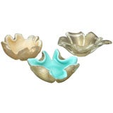 Three Murano Gold Dust Bowls