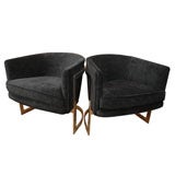 PAIR OF MILO BAUGHMAN CLUB CHAIRS