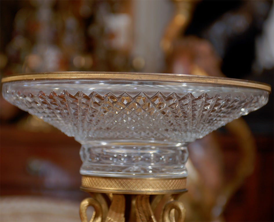 19thC FRENCH CRYSTAL AND GILT BRONZE CENTERPIECE 1