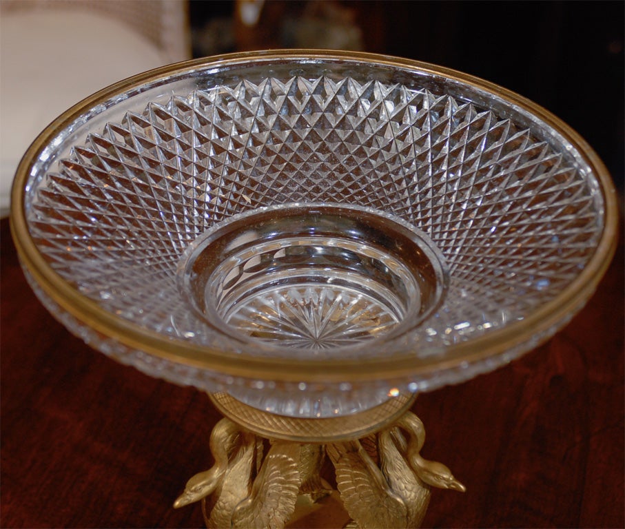 19thC FRENCH CRYSTAL AND GILT BRONZE CENTERPIECE 2