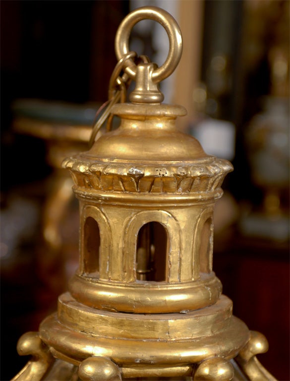 Early 19th Century Italian Gilded Lantern For Sale 2