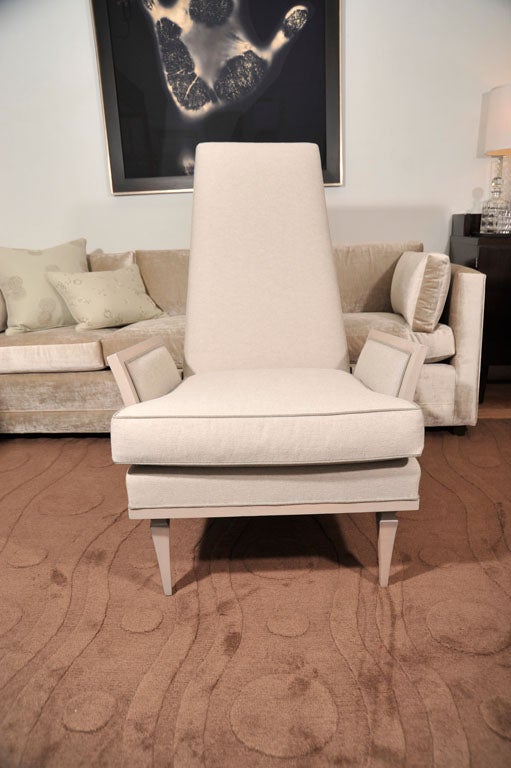 American Gray Gesso Parzinger-Style Armchair