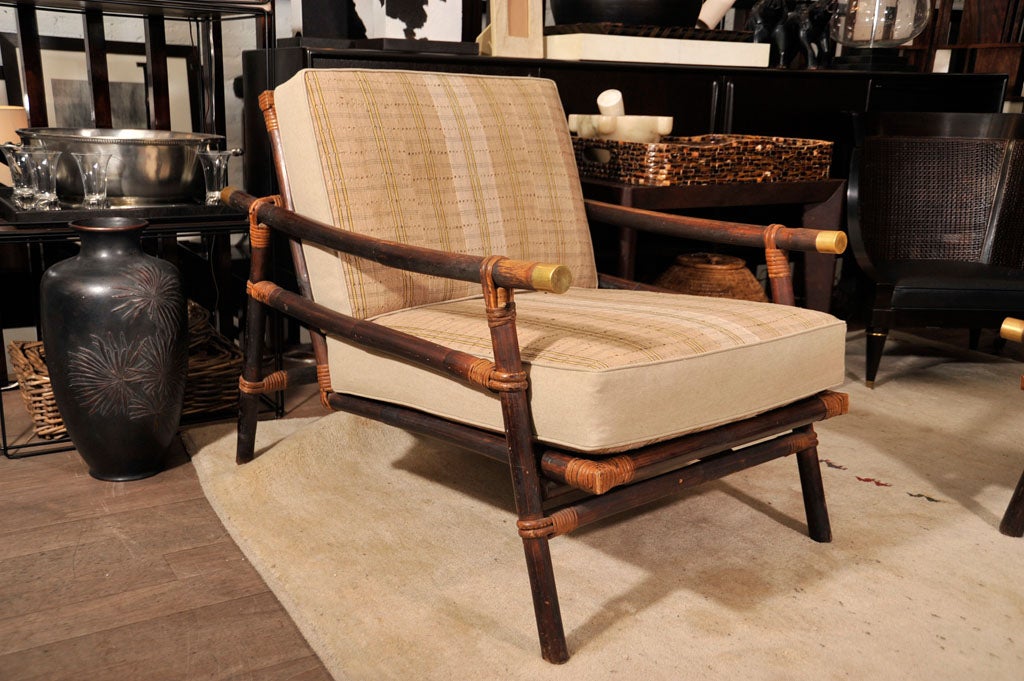 Ficks Reed Chair and Ottoman at 1stDibs