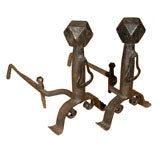 Polyhedron iron andirons