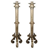 Set two silverplated candlesticks