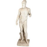 Antique Cast Stone Statue depicting a Greek Soldier