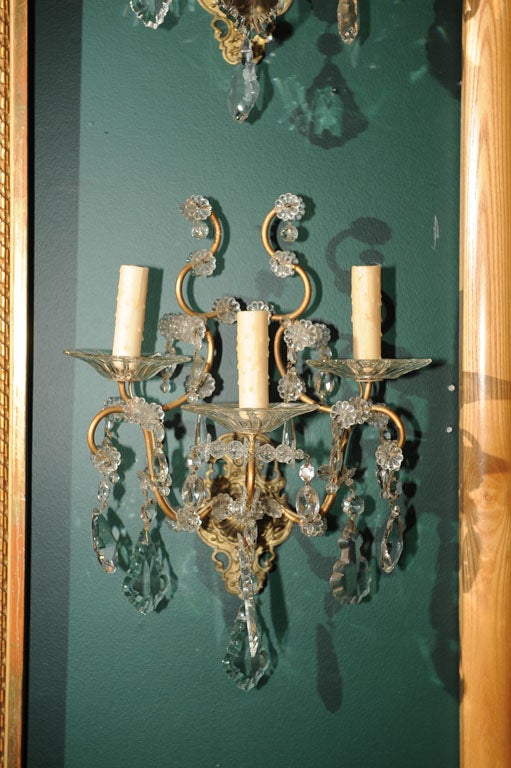 A Pair Of Early 20th Century Sconces In Good Condition For Sale In Glen Ellen, CA