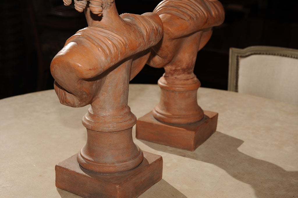 A Pair Of 19th Century Terracotta Statues For Sale 5
