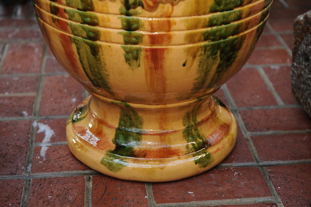 A Pair Of Large Glazed Terracotta Pots For Sale 1