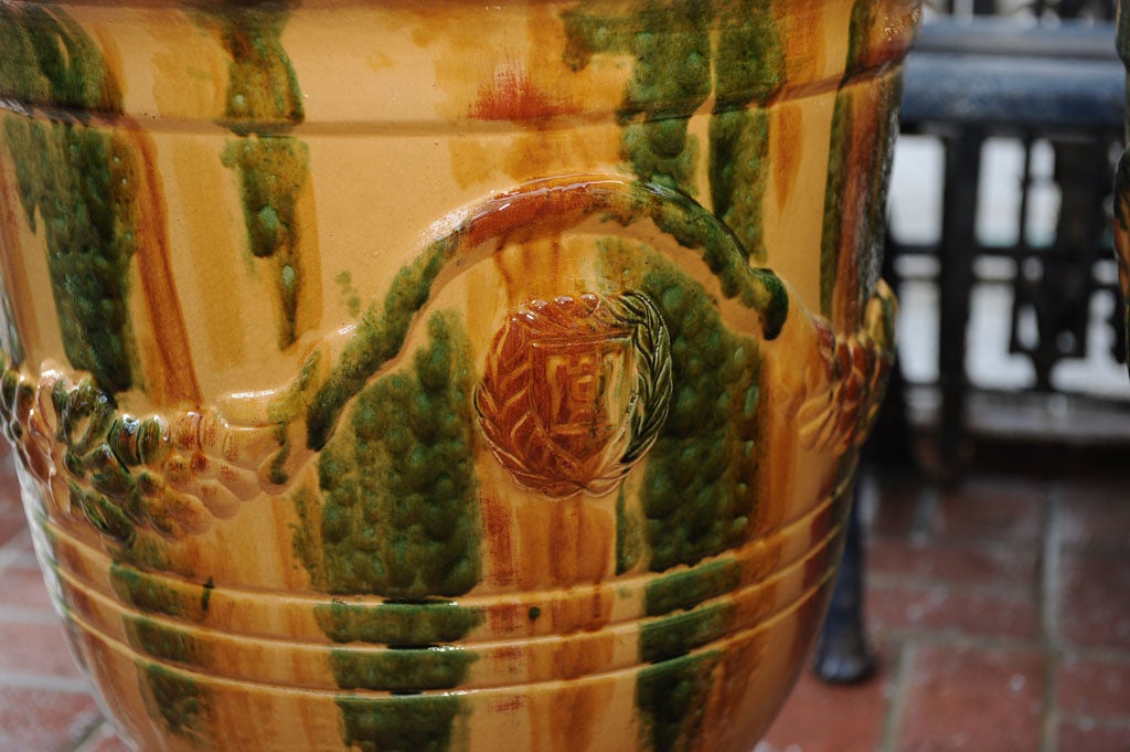 A Pair Of Large Glazed Terracotta Pots For Sale 2