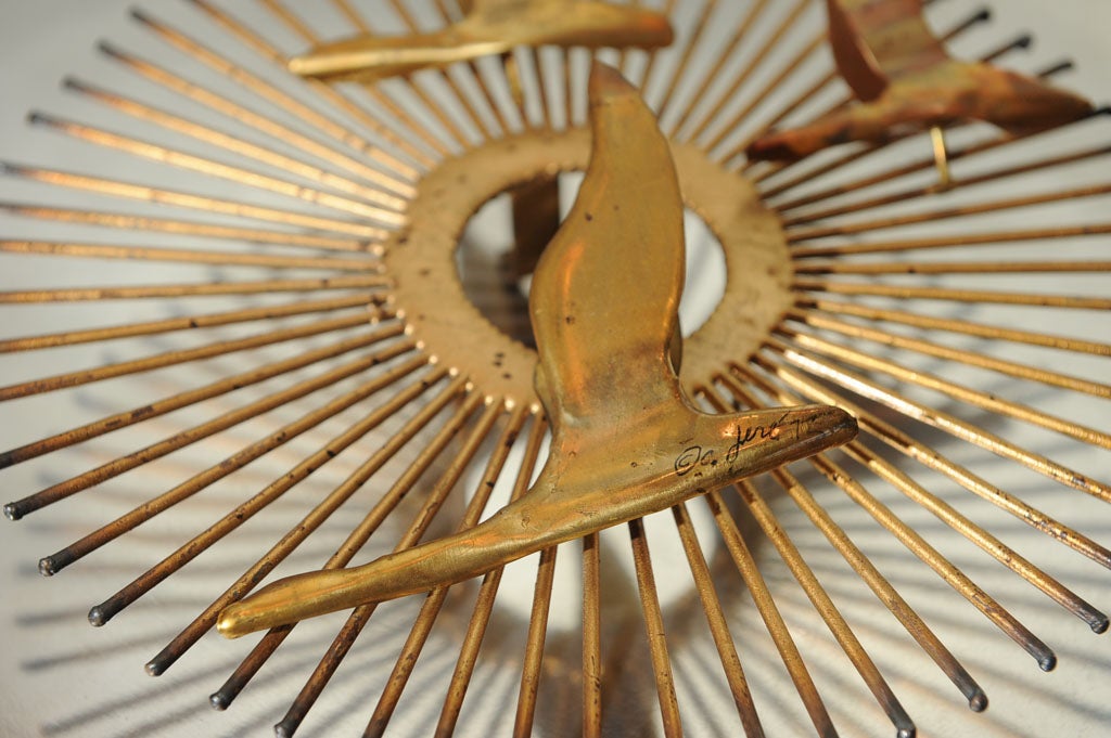 20th Century Very Small Sunburst with Birds signed C. Jere