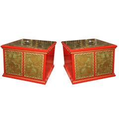 Pair of Lacquered Side Table Cabinets