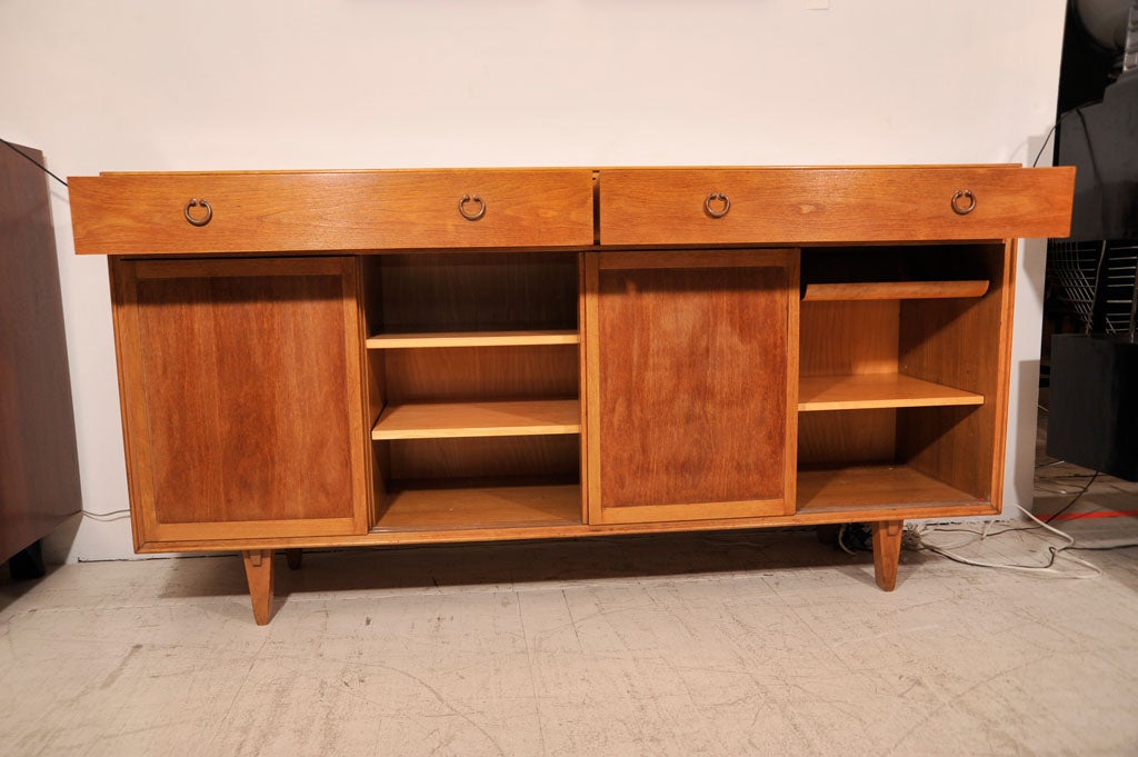 20th Century Edward Wormley sideboard with drawers and sliding doors