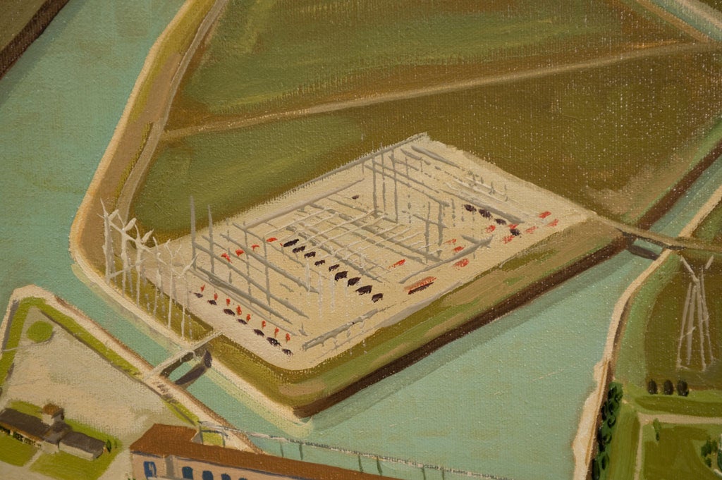 Mid-20th Century SPECTACULAR TOPOGRAPHIC VIEW NIAGARA FALLS GENERATING STATIONS