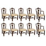 Antique Set of Ten Chairs
