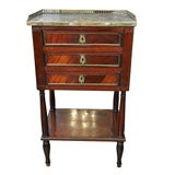 Louis XVI Marble Top Mahogany Side Table