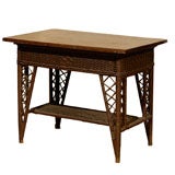 20th Century American Art Deco Natural Wicker Table