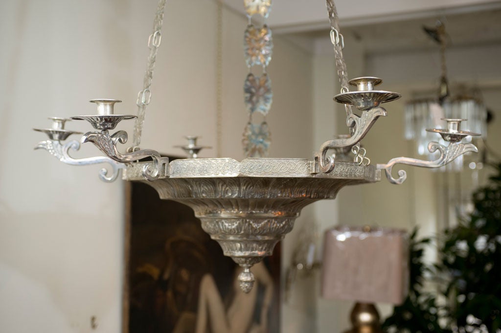 A Vintage Silver Plated Chandelier