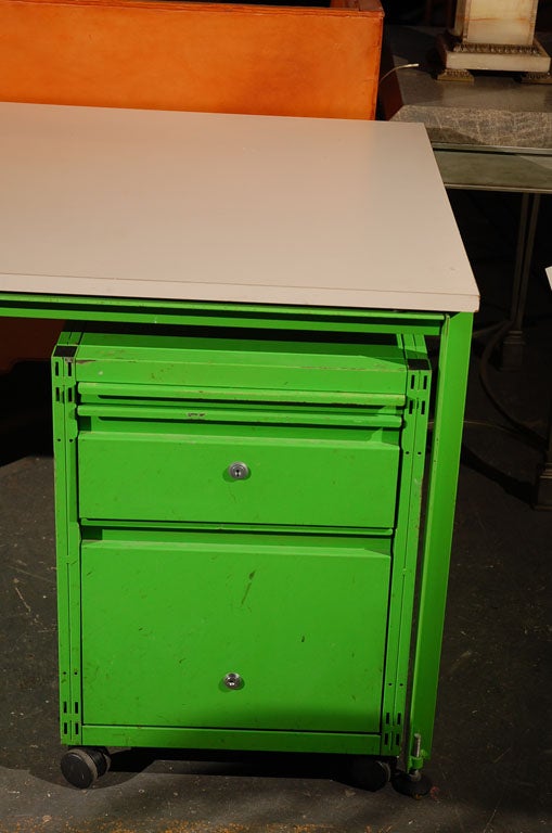 French Michel Cadestin and Georges Laurent Desk and Filing Cabinet For Sale