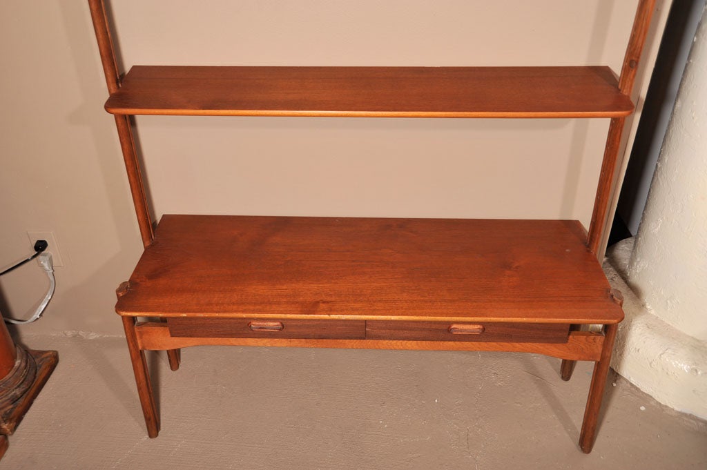 Mid-20th Century Danish Teak Bookcase with Adjustable Shelves and Drawers