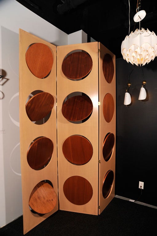 Wood Custom Geometric Screen / Divider  With Moving Discs